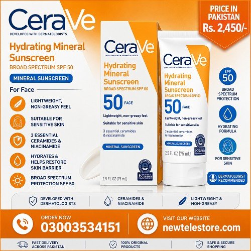 Hydrating Mineral Sunscreen SPF 50 Face Lotion In Pakistan